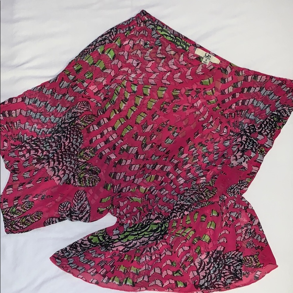 one shoulder tropical top